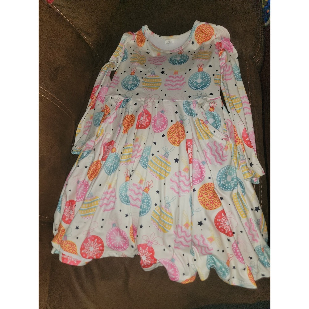Boutique holiday winter Christmas ornaments dress with pockets size 8‎ 9